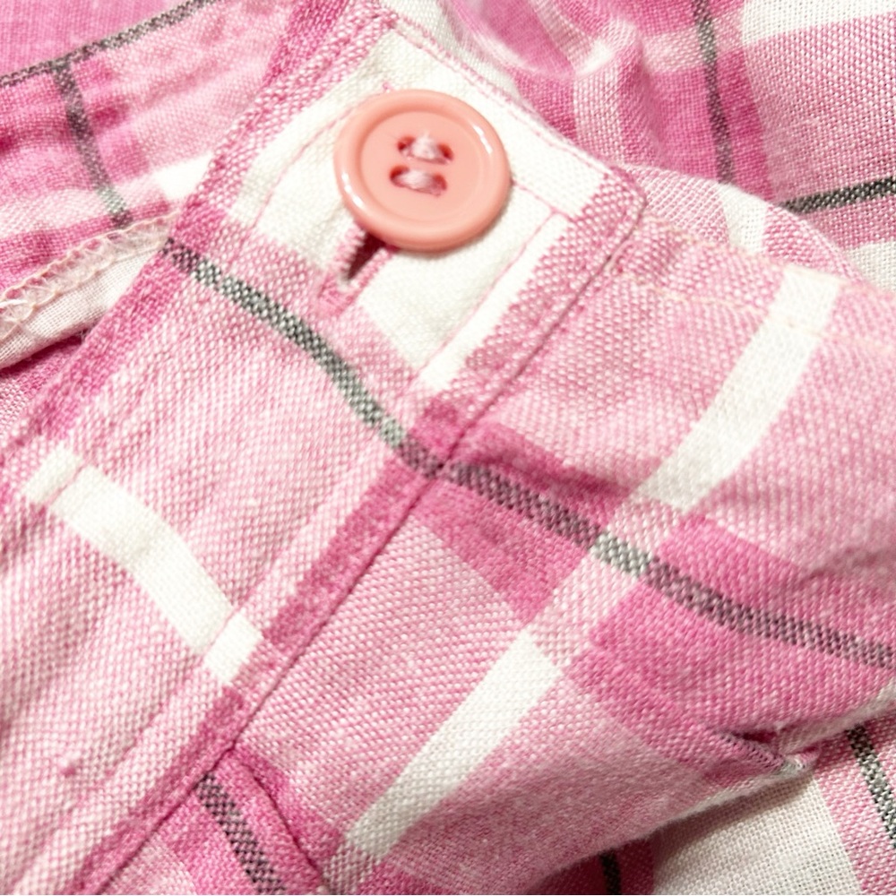 Vintage Chaus Petites Plaid Pleated Midi Skirt Banded Waist Side Button 🩷🤍🖤 - Picture 7 of 9